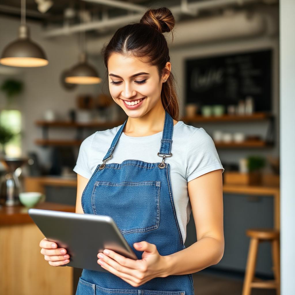Business owner using SalenPay on a tablet